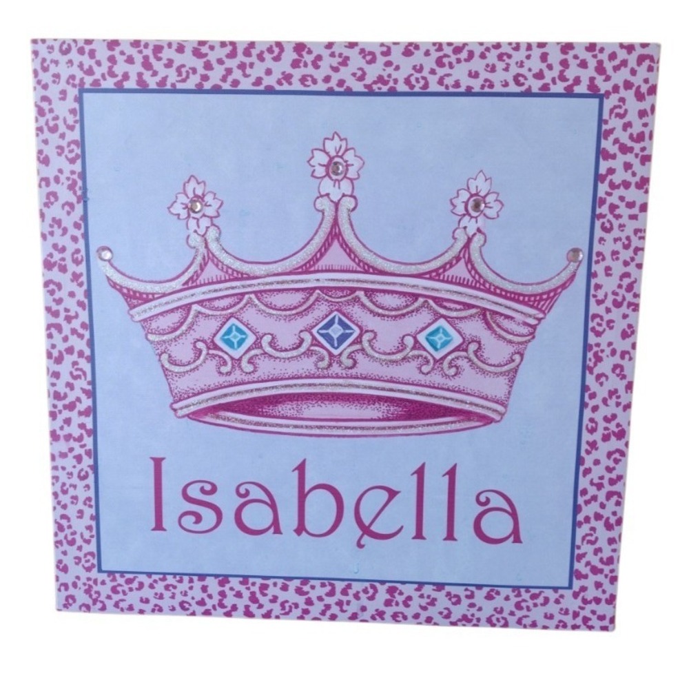 Art Print Shabby Chic Decorative Canvas Animal Print Edge Pink "Isabella" 20x20